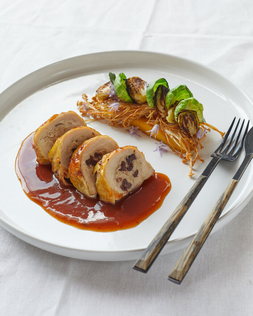 Ballotine de poulet aux canneberges